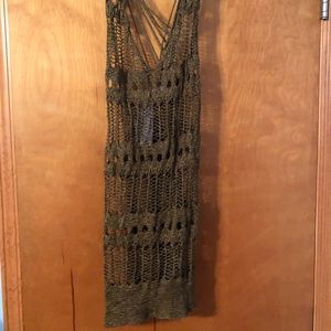 🔴 Crocheted Green Top